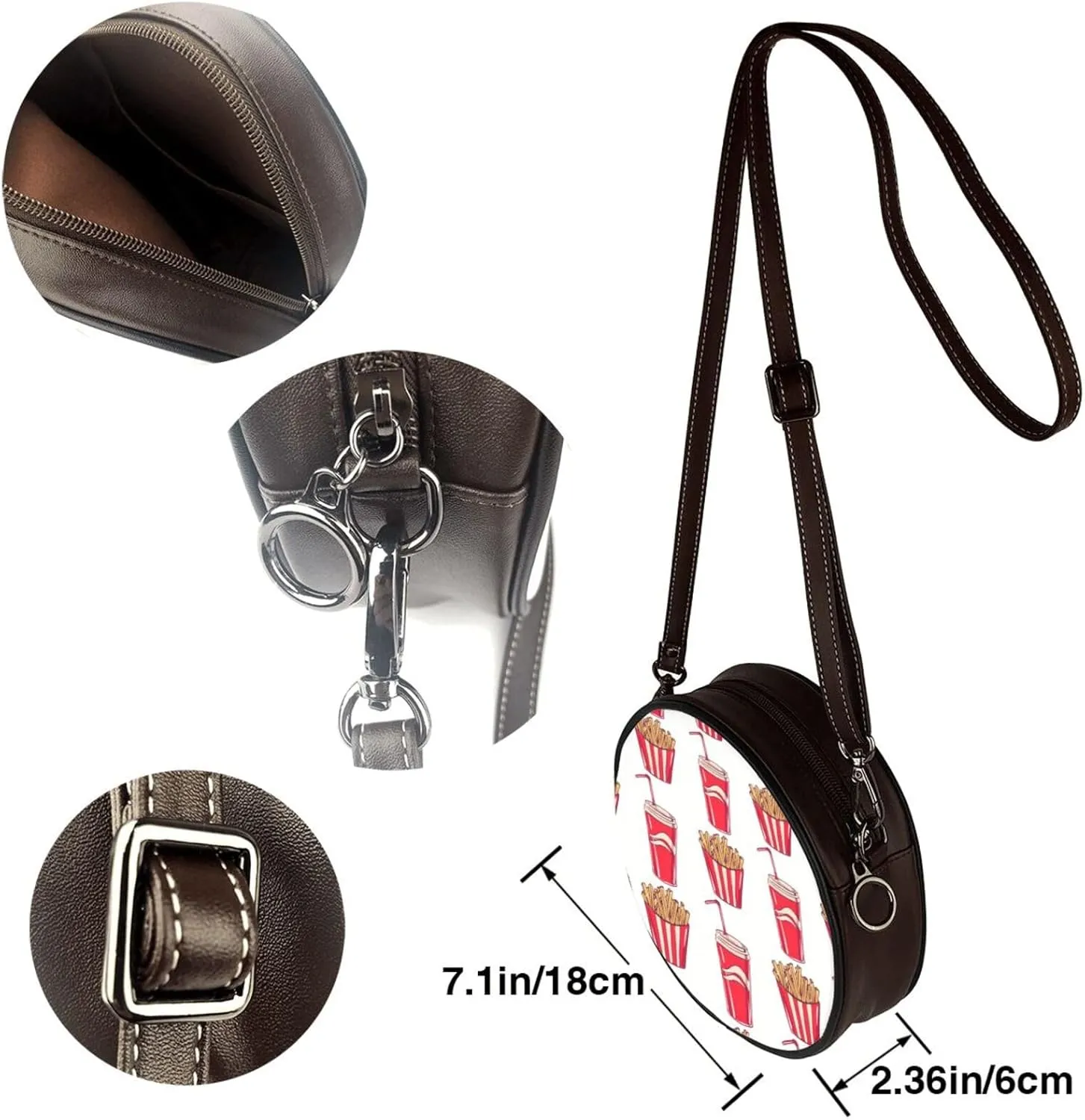 Crossbody Shoulder Bags for Women Small Round Satchel Handbags Purse