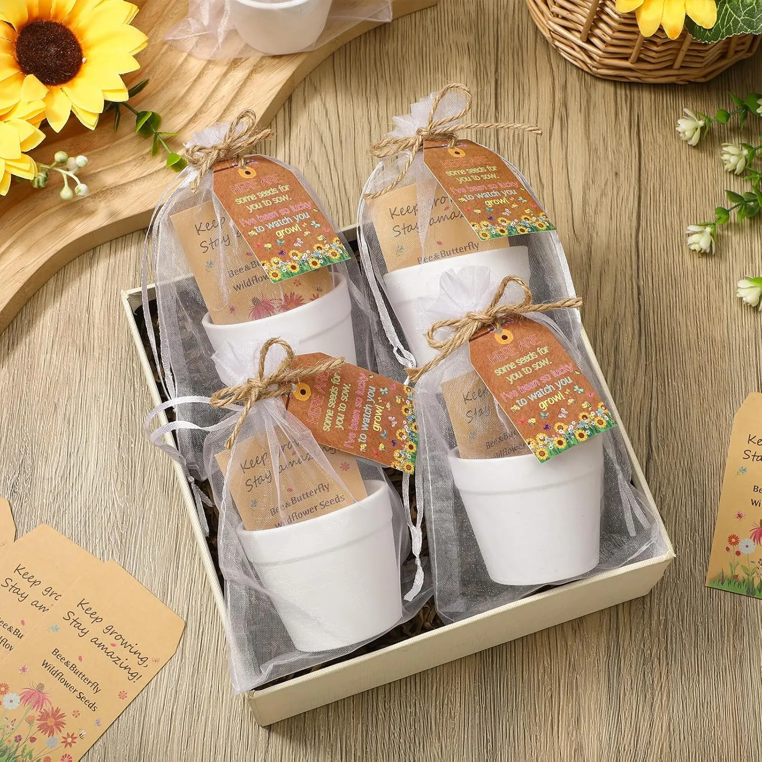 Ctosree 48 Sets End of Year Gifts to Student from Teacher Wildflower Seed Packets Keep Growing Stay Amazing Self Adhesive Seed Envelopes Small Seeds Storage Packets for Graduation Students Favors