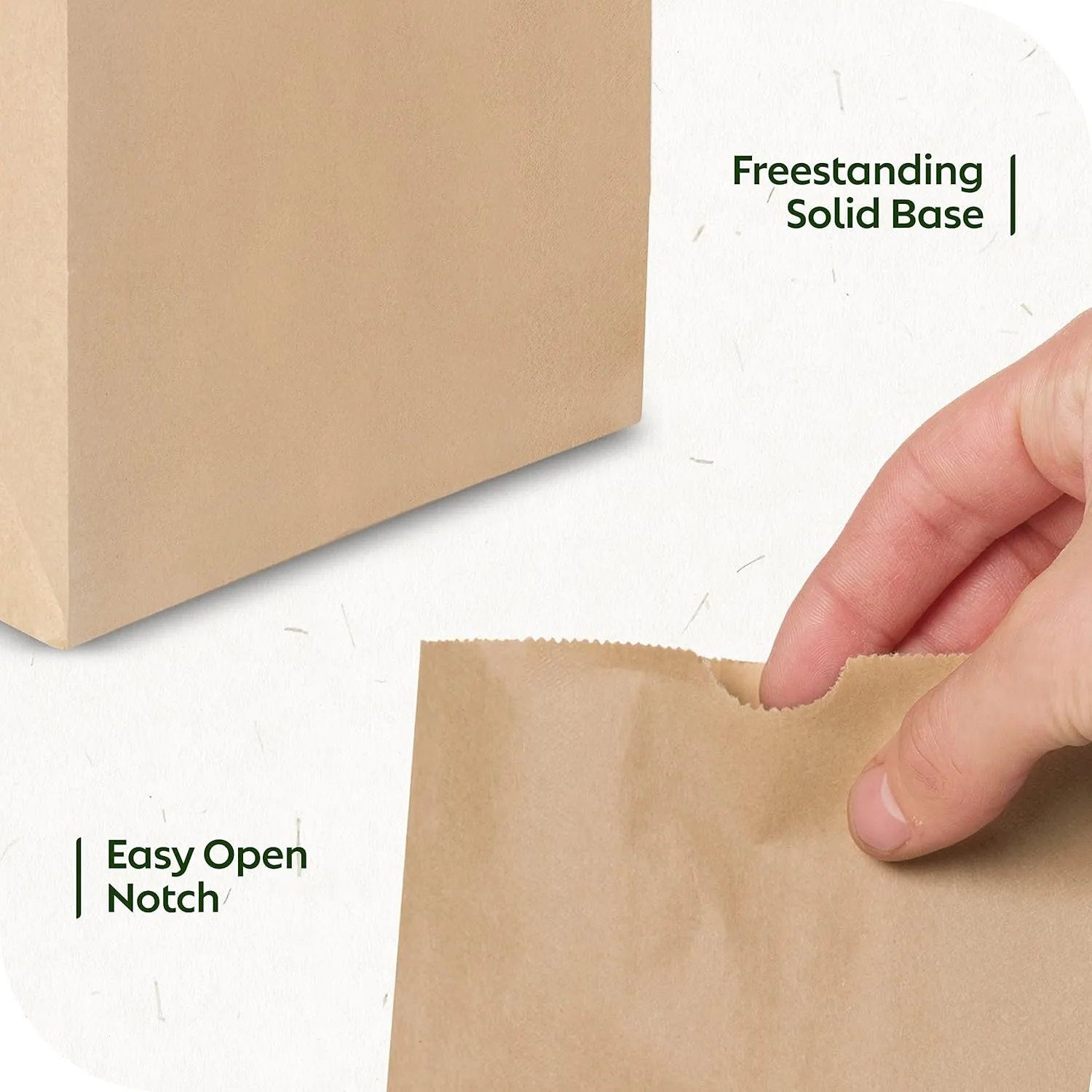 Culinware Kraft Paper Bags 6 Lb - Durable Brown Bags for Snack, Lunch, Sandwich, Pastries, Popcorn, Grocery and Party Favor Bulk 6 x 3.55 x 11.1 In - 500 Count