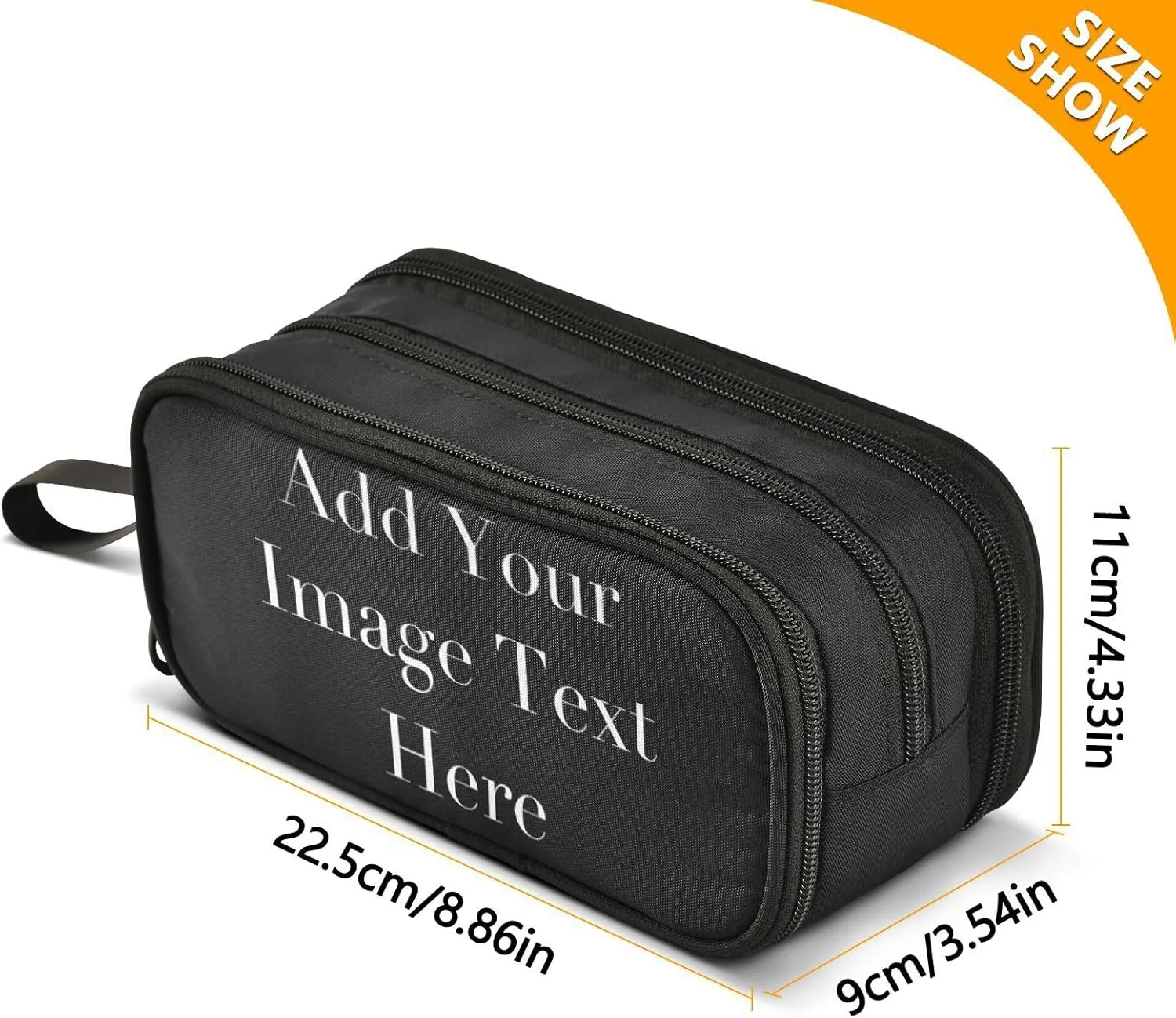 Custom Image Name Text Personalized Pencil Case Pencil Pouch Office School Large Storage Pen Bag 3 Compartment pencil box for Adults School Teen Girl Boy Men Women