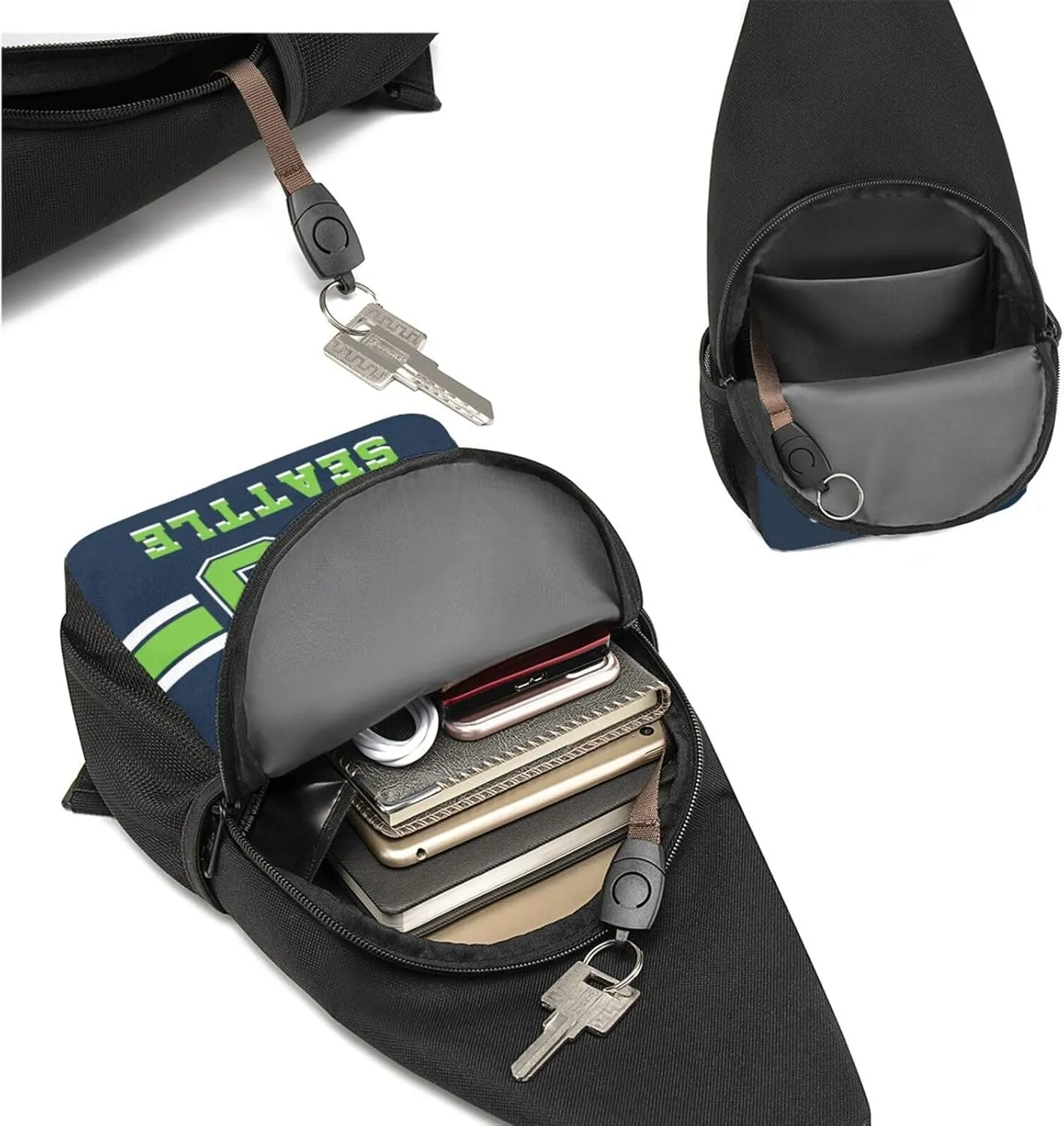 Custom Sling Bag, Personalized Crossbody Bags with Name and Number, Customize Sling Shoulder Backpack