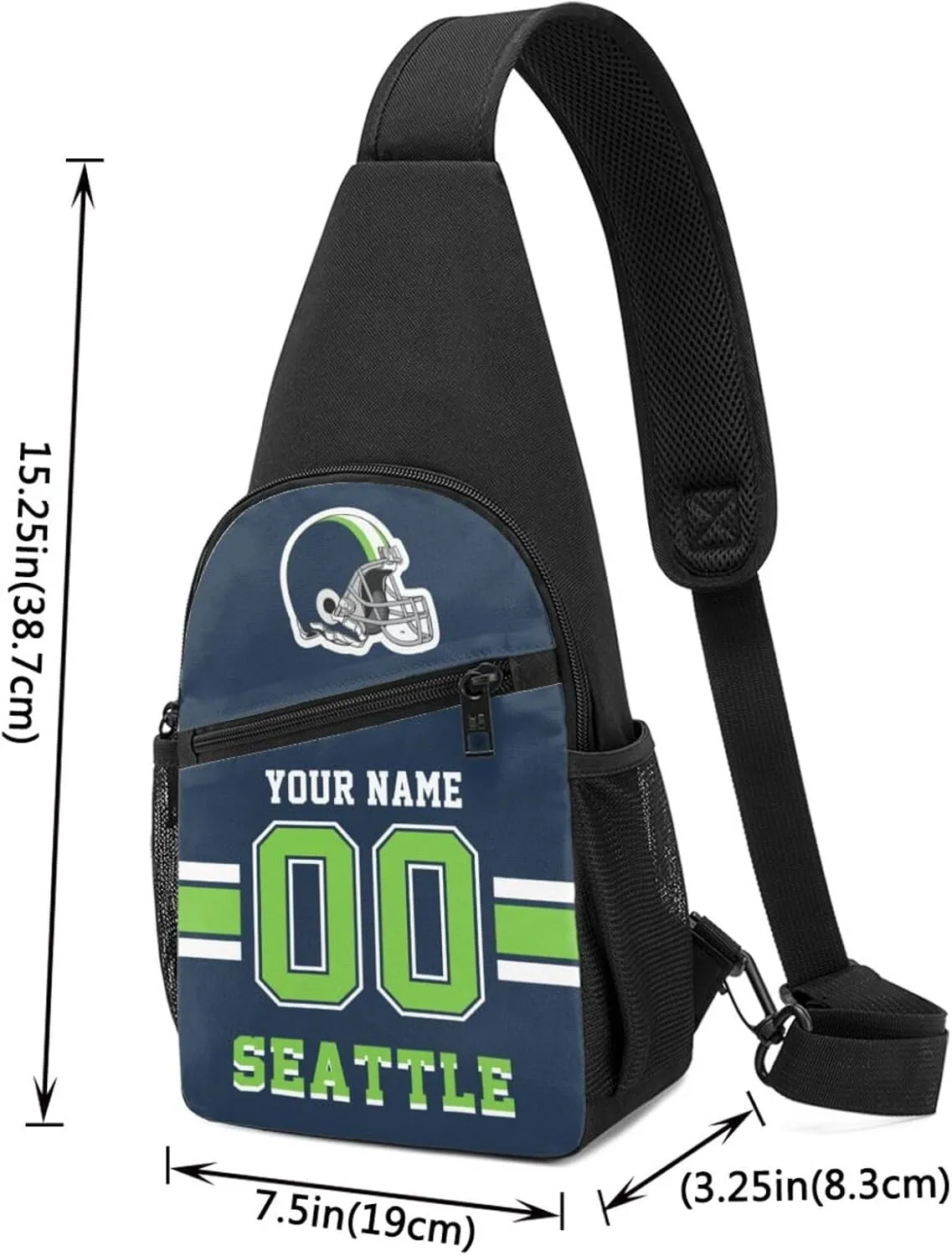 Custom Sling Bag, Personalized Crossbody Bags with Name and Number, Customize Sling Shoulder Backpack