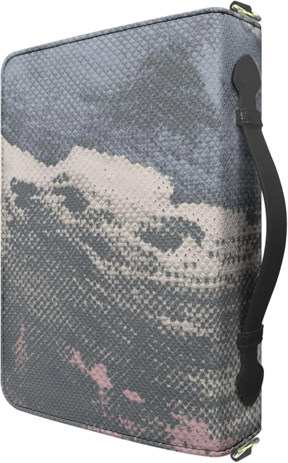 Customize Bible Cover Case Removable Shoulder-Strap for Women Men Personalized PU Leather Bible Protective Bags with Picture/Image/Text Custom Bible Carrier Bag with Handle, Black, XL