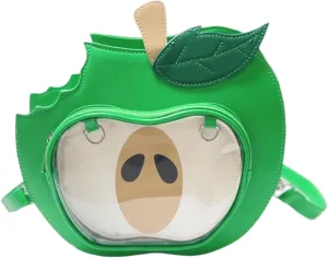 Cute A Bitten Apple Ita Bag Backpack Kawaii Pin Display Shoulder Purse Crossbody Bag