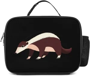 Cute Anteater Lunch Bag for Women Cooler Bags Tote Meal Box with Side Pocket Large Detachable