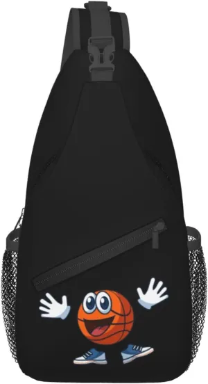 Cute Basketball Crossbody Bags For Women Men Chest Backpack Gym Shoulder Bag Travel Outdoor Sports Casual Crossbody Bags