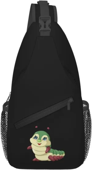 Cute Caterpillar Crossbody Bags For Women Men Chest Backpack Gym Shoulder Bag Travel Outdoor Sports Casual Crossbody Bags