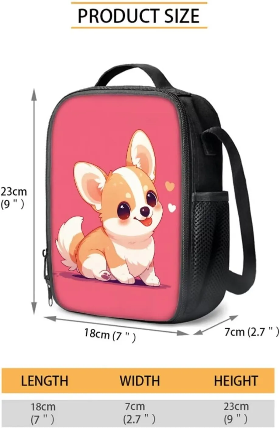 Cute Corgi Backpack for Elementary School Boys Girls Bookbag Ages 6-8/8-10 Kids School Bag With Lunch Bag Pencil Case Set 3 In 1 Primary Kindergarten Students Book Bags 16Inch Pink
