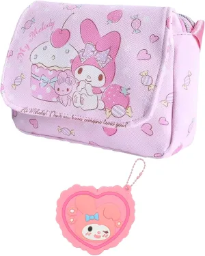 Cute Medy Crossbody Bag with Adjustable Shoulder Strap and Mirror, Kawaii Handbag with Buckle, Kitty Family Wallet Purse Shoulder Bag Coin Pouch Accessories for Women Girls