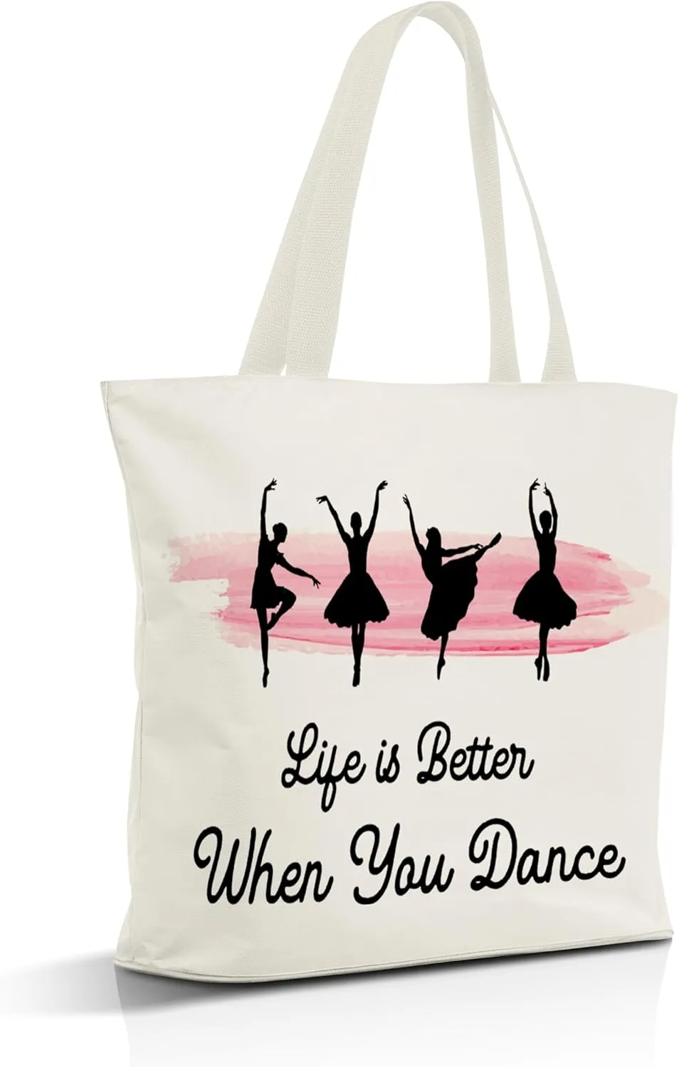 Dance Gifts Canvas Tote Bag Aesthetic, Reusable Grocery Shopping Bags, Mother's Day Gifts, Teachers Day Gift, Birthday Christmas Dance Competition Gift Accessories for Women Friends (A15)