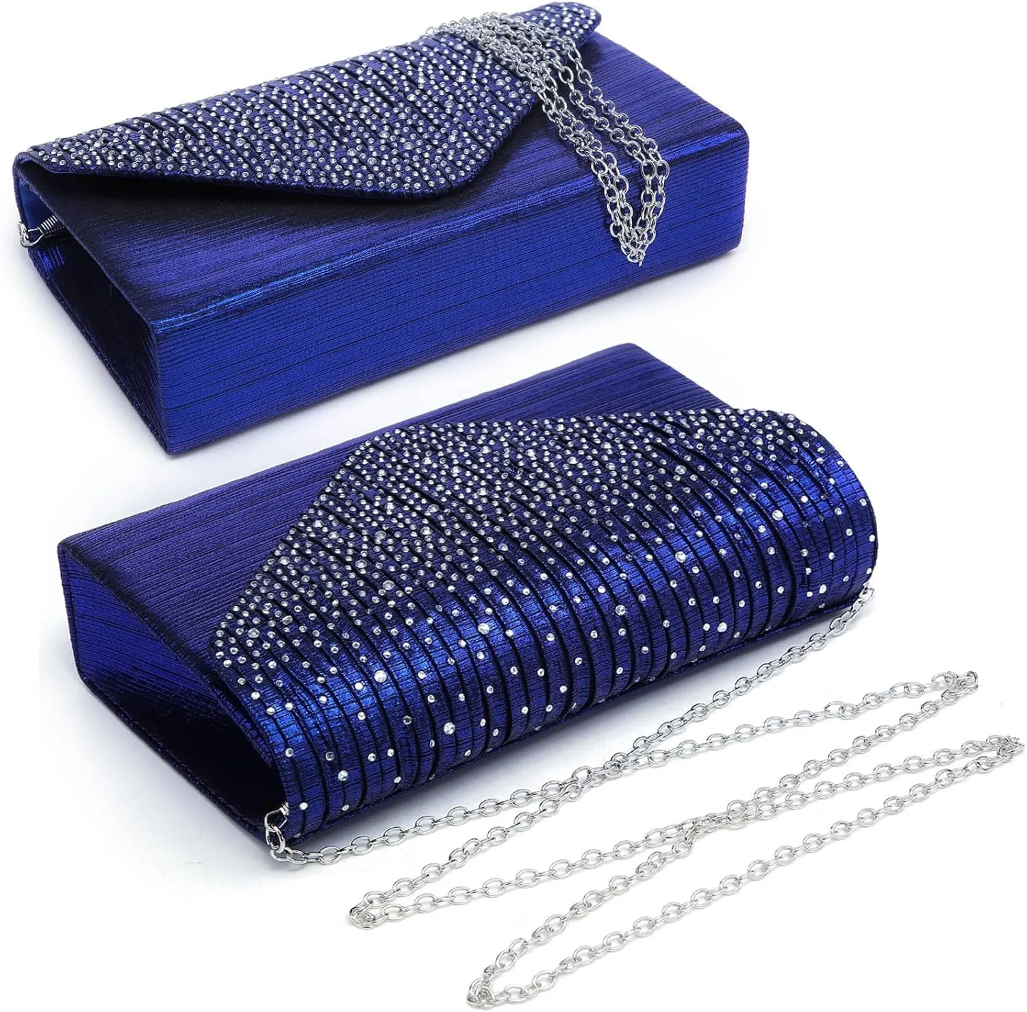 Dasein Ladies Frosted Satin Evening Clutch Purse Bag Crossbody Handbags Party Prom Wedding Envelope