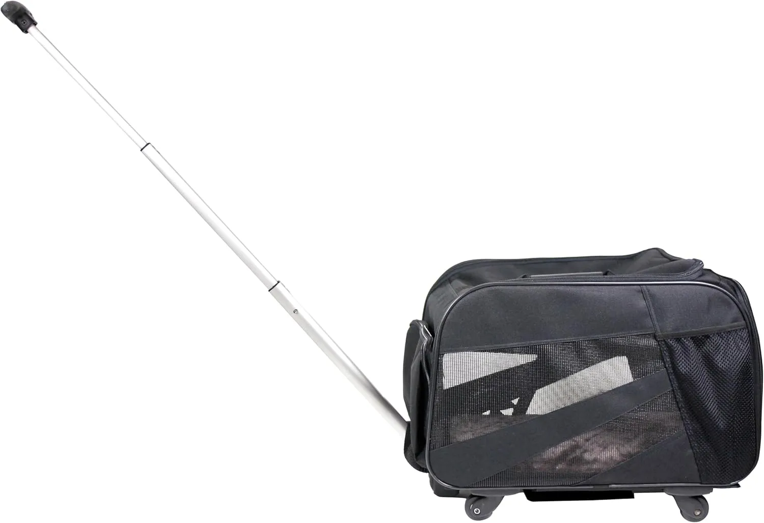 dbest products Pet Smart Cart, Large, Black, Rolling Carrier with wheels soft sided collapsible Folding Travel Bag, Dog Cat Airline Approved Tote Luggage backpack