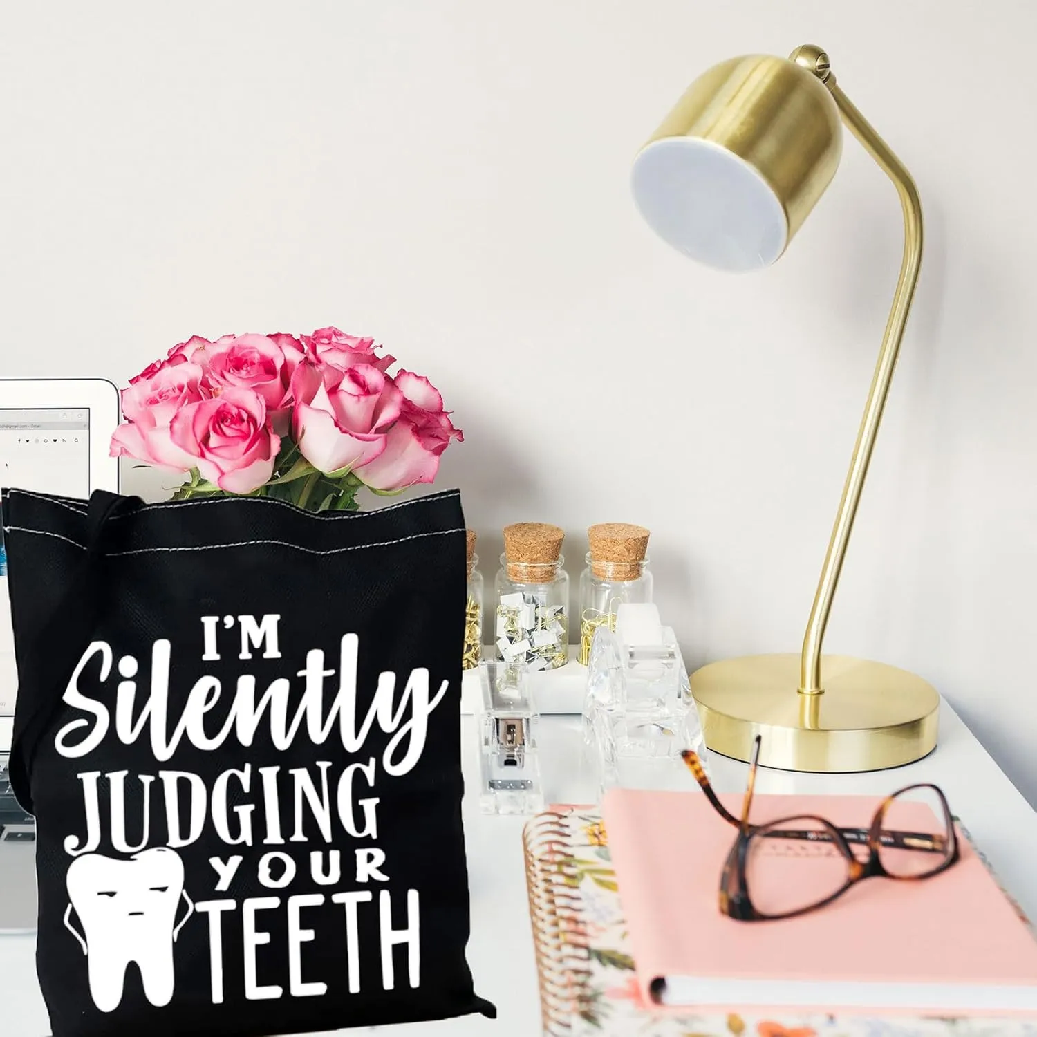 Dentist Gift Dental Hygienist Gift Dental Assistant Gift I’m Silently Judging Your Teeth Dental Graduation Bag