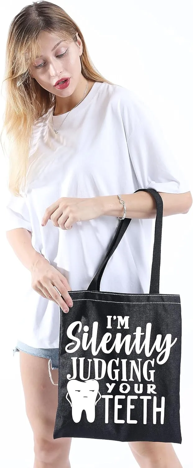 Dentist Gift Dental Hygienist Gift Dental Assistant Gift I’m Silently Judging Your Teeth Dental Graduation Bag