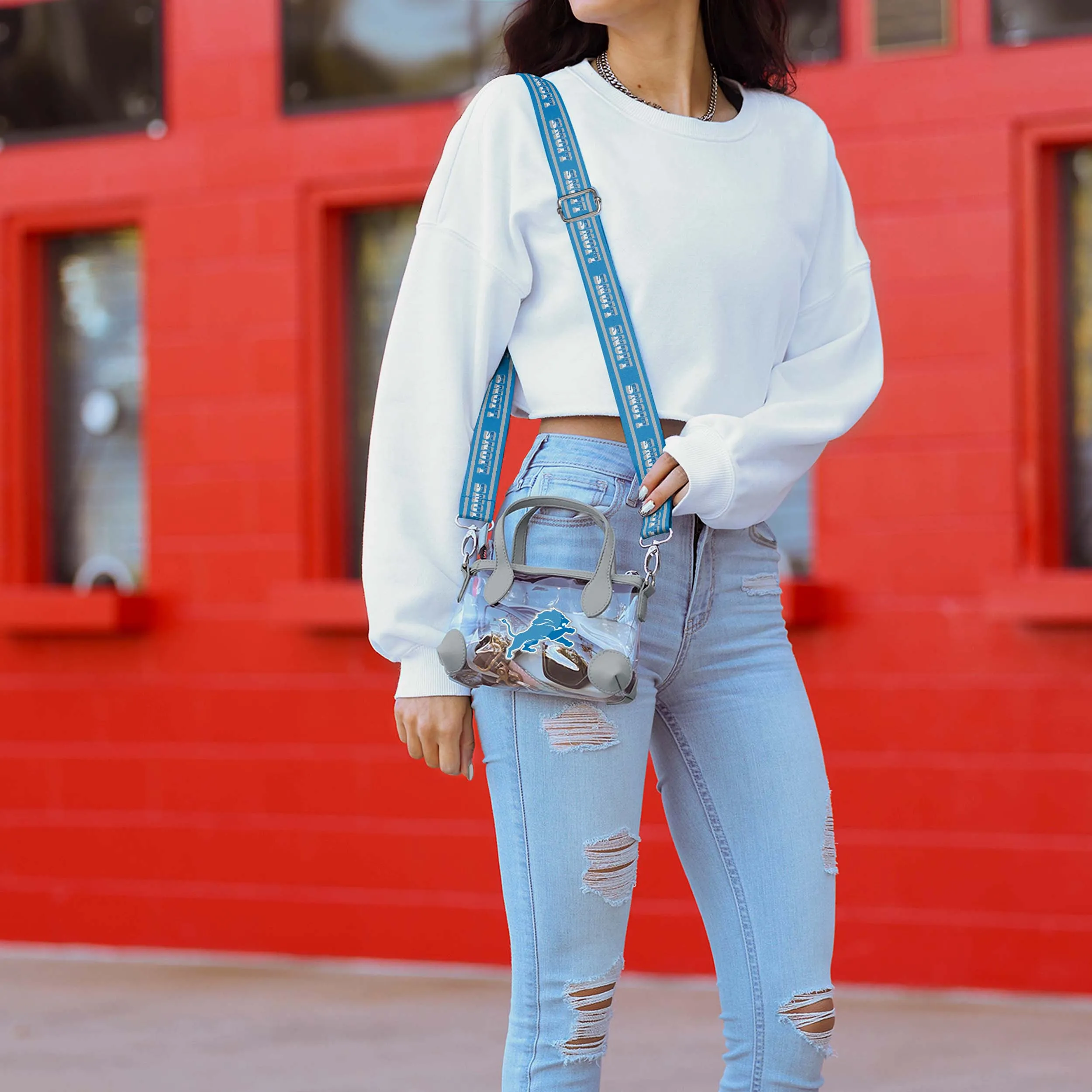 Detroit Lions Big Logo Clear Crossbody Mini Purse