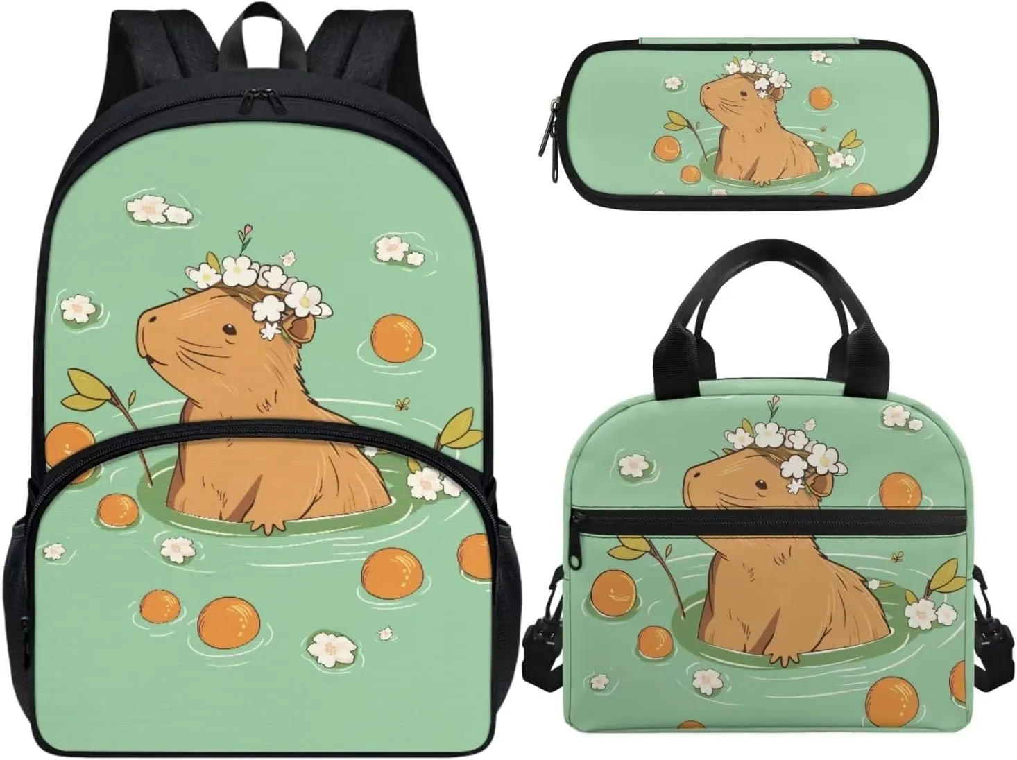 Dinosaur Backpack for Kids for School 8-10 Boys 3rd Grade Cartoon Bookbag with Lunch Box and Pencil Case Set Elementary Back to School Bag Shoulder Casual Daypack 3-Piece