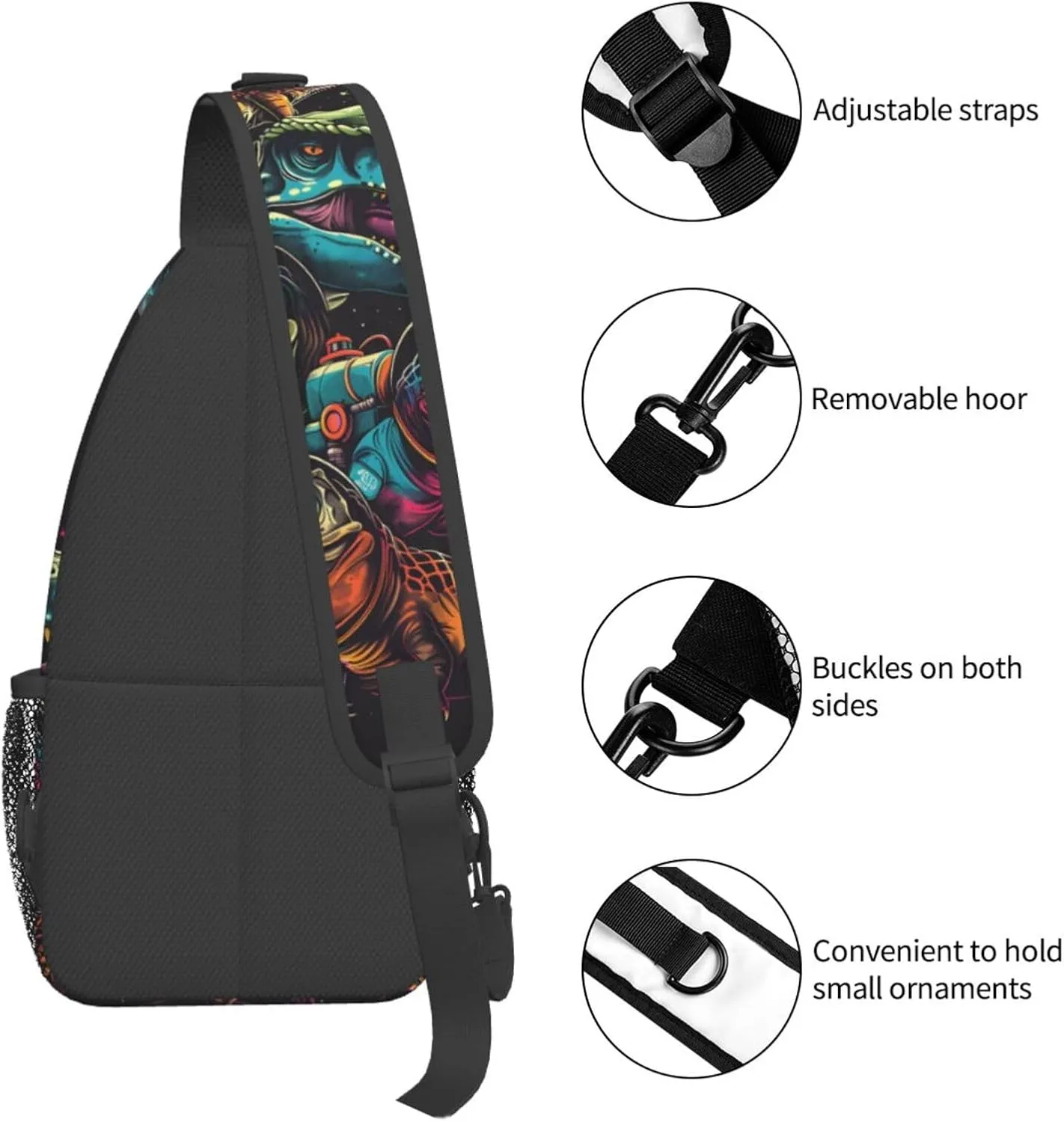 Dinosaurs In Space Outdoor Crossbody Shoulder Bag For Unisex Young Adult Hiking Bicycling