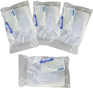 Disposable Enema Bag Set with 1500 ml Enema Bag, 60 Inches Tubing, Clamp for Colon Cleansing (Pack of 4)