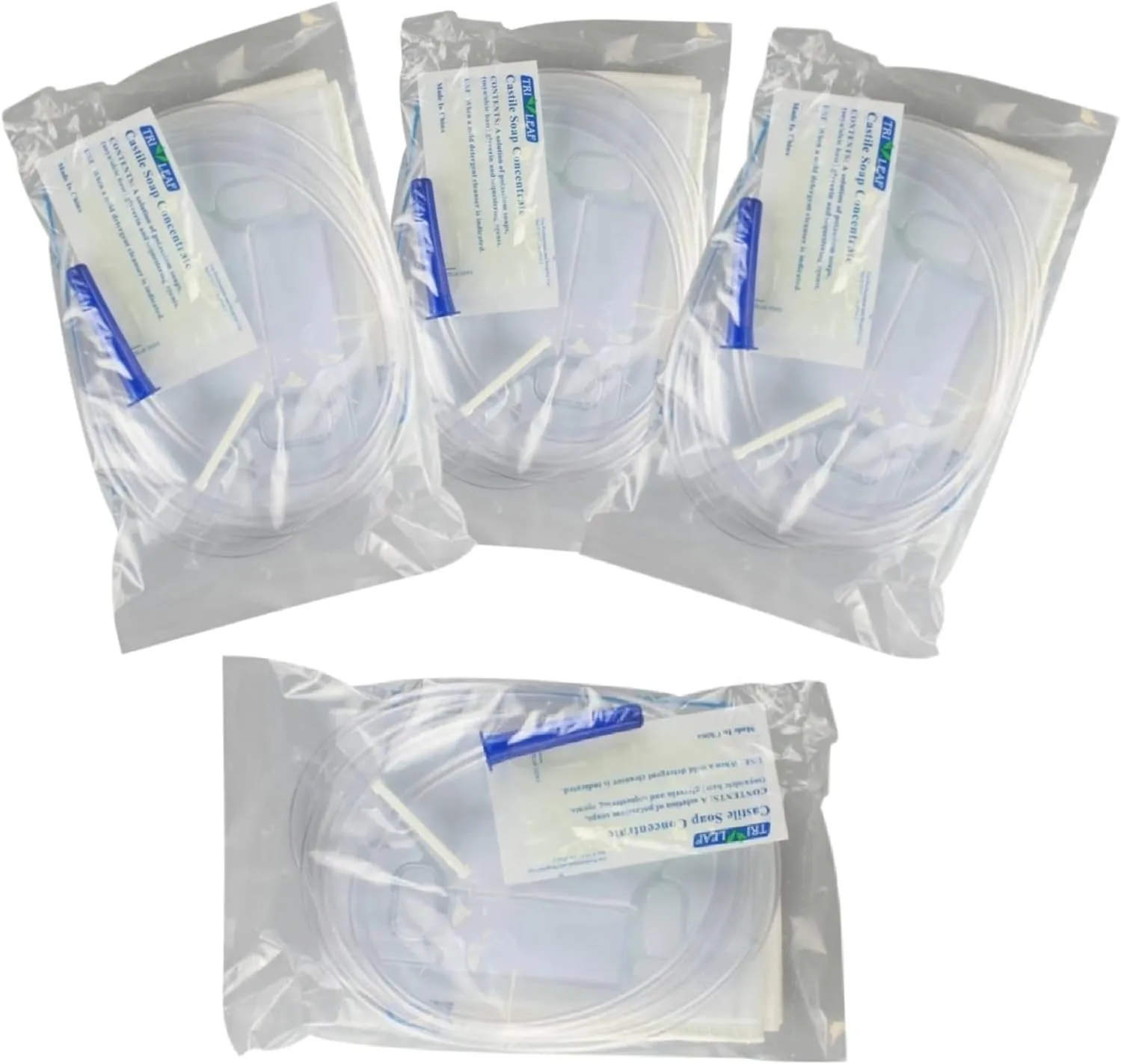 Disposable Enema Bag Set with 1500 ml Enema Bag, 60 Inches Tubing, Clamp for Colon Cleansing (Pack of 4)
