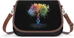 DNA Double Helix Tree Printed Women's Crossbody Bags Novelty Purse Handbag Shoulder Bag For Women