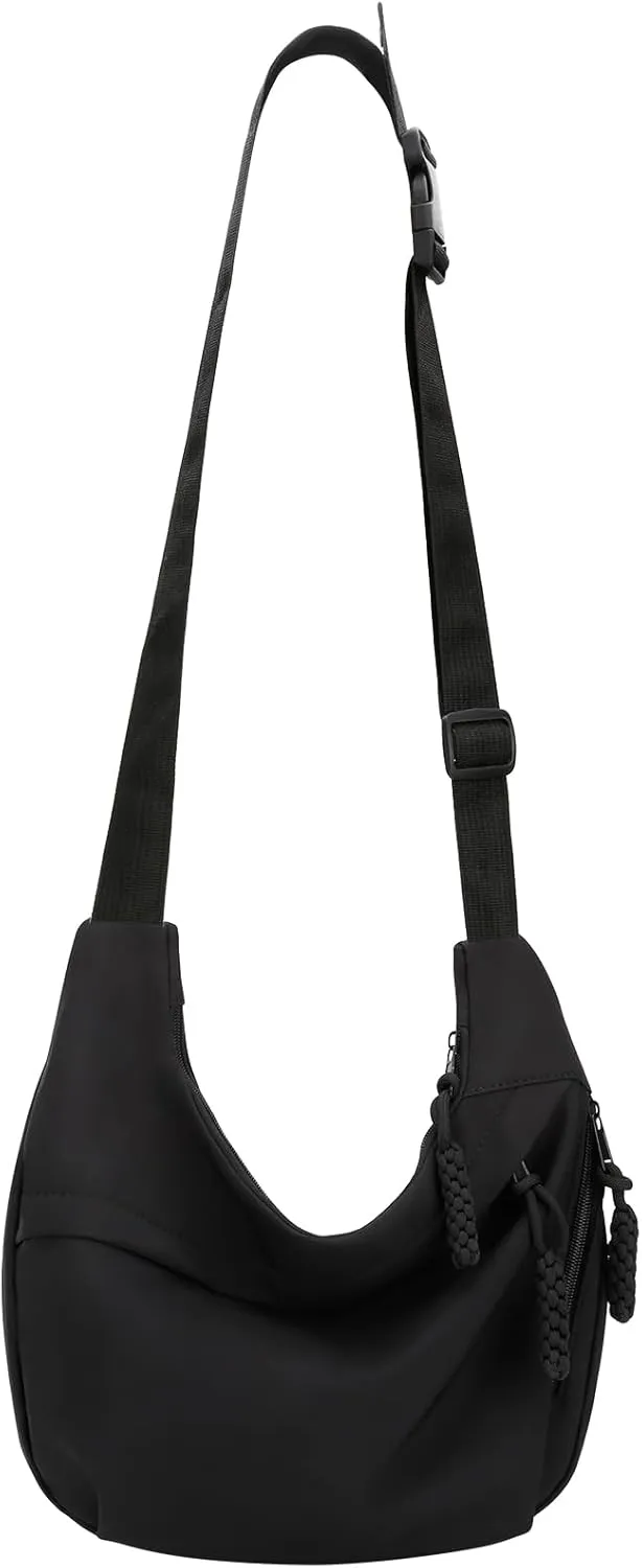 DOB SECHS Crossbody Bag Nylon Messenger Bags for Women Multilayer Shoulder Bag with Adjustable Strap Casual Bag Hobo Bag