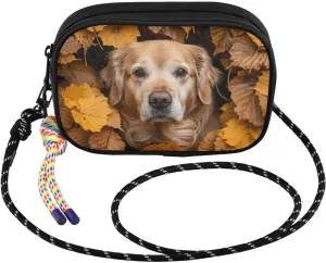 Dog Autumn Leaf Crossbody Bag for Women Cell Phone Purses Women's Small Shoulder Handbags Wallet Purse with Strap