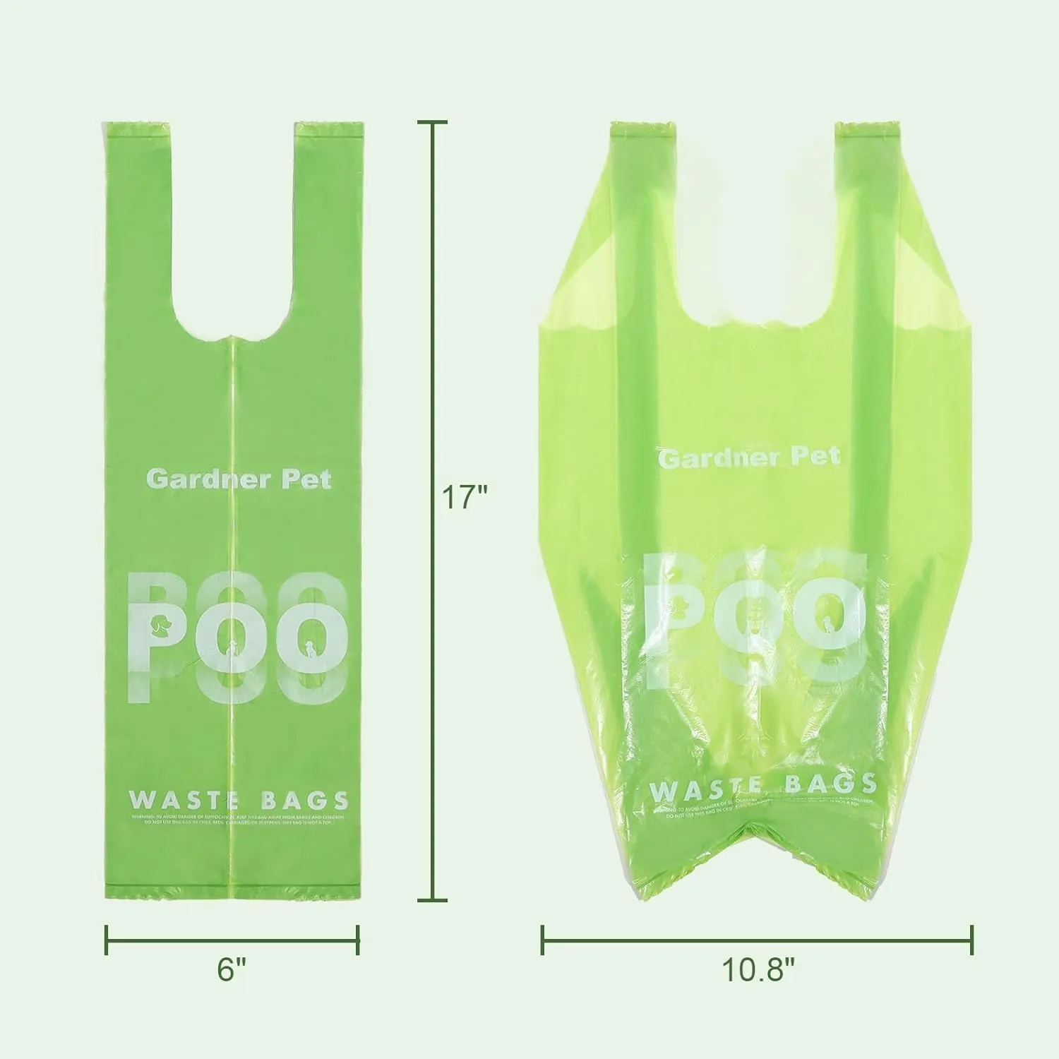 Dog Poop Bags with Handles 10 Rolls, 120 Counts Pine Scented Dog Waste Bags with Dispenser, Leak Proof and Extra Thick, Easy-Tie Pet Poop Bags with Holder for Dogs, Puppies, Cats, Kitten