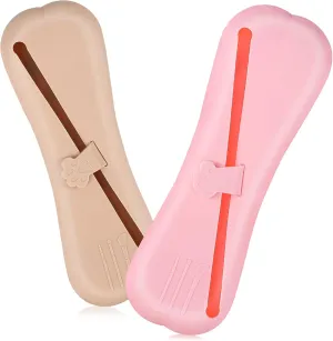 DOITOOL Makeup Brush Holder Travel 2 Pcs Silicone Brush Organiser Makeup Brush Bag Travel Makeup Brush Case Cosmetic Organiser, As Shown, medium