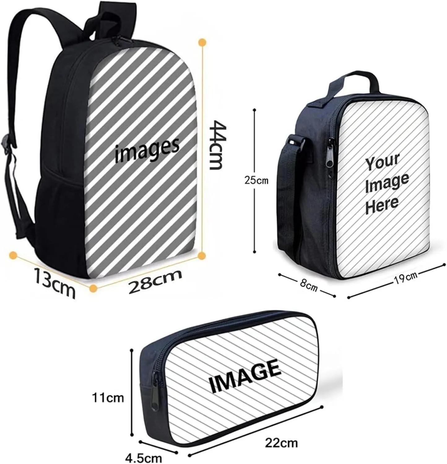 Dolyues Deer Bookbags Set of 3 Piece School Backpack for Kids Cute Bookbag with Crossbody Tote Lunch Bag Pencil Pouch Lightweight Book Bags for School