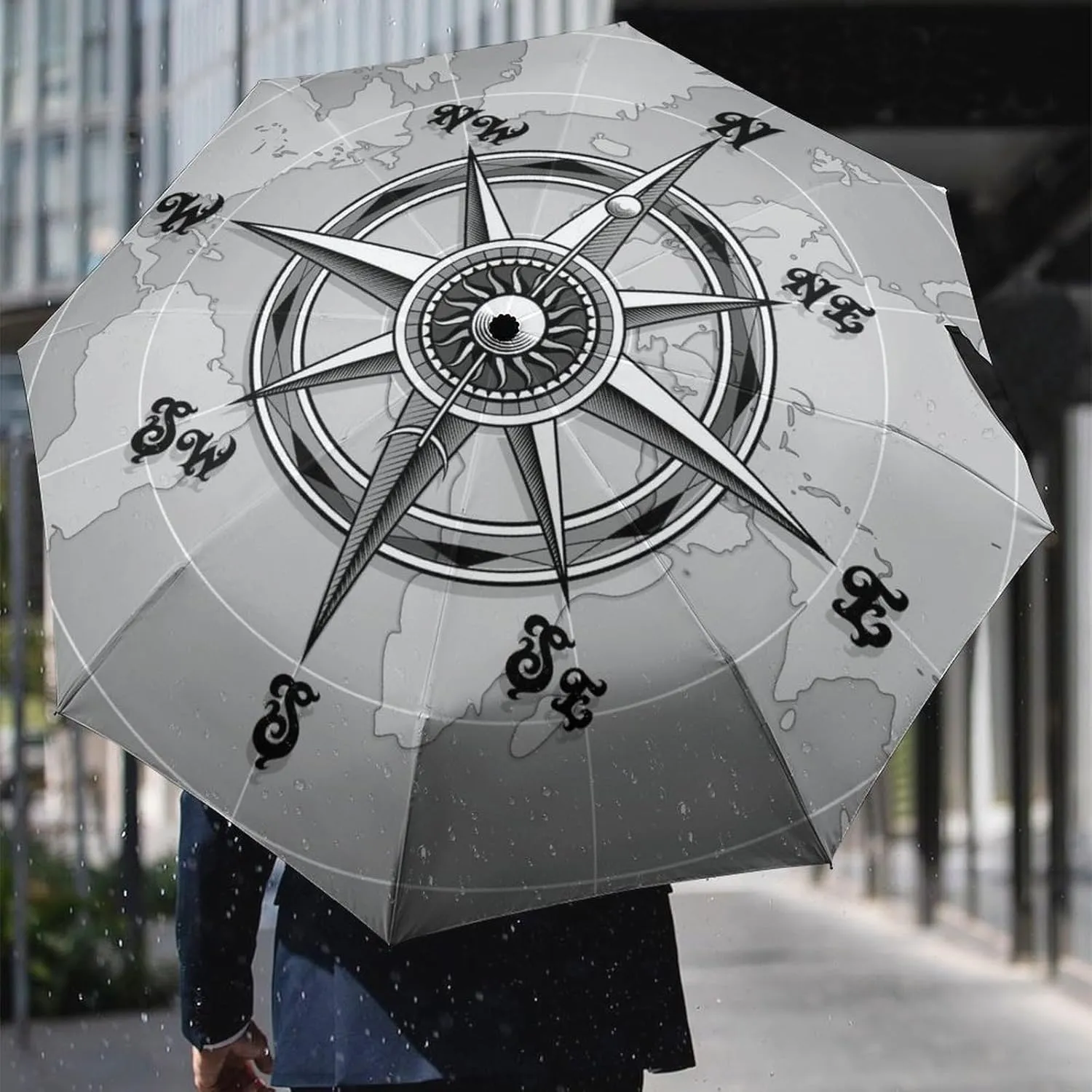 Donnapink Auto Open/Close Folding Umbrella, Automatic UV Sun Parasol UV Protection, Strong Travel Rain Umbrella