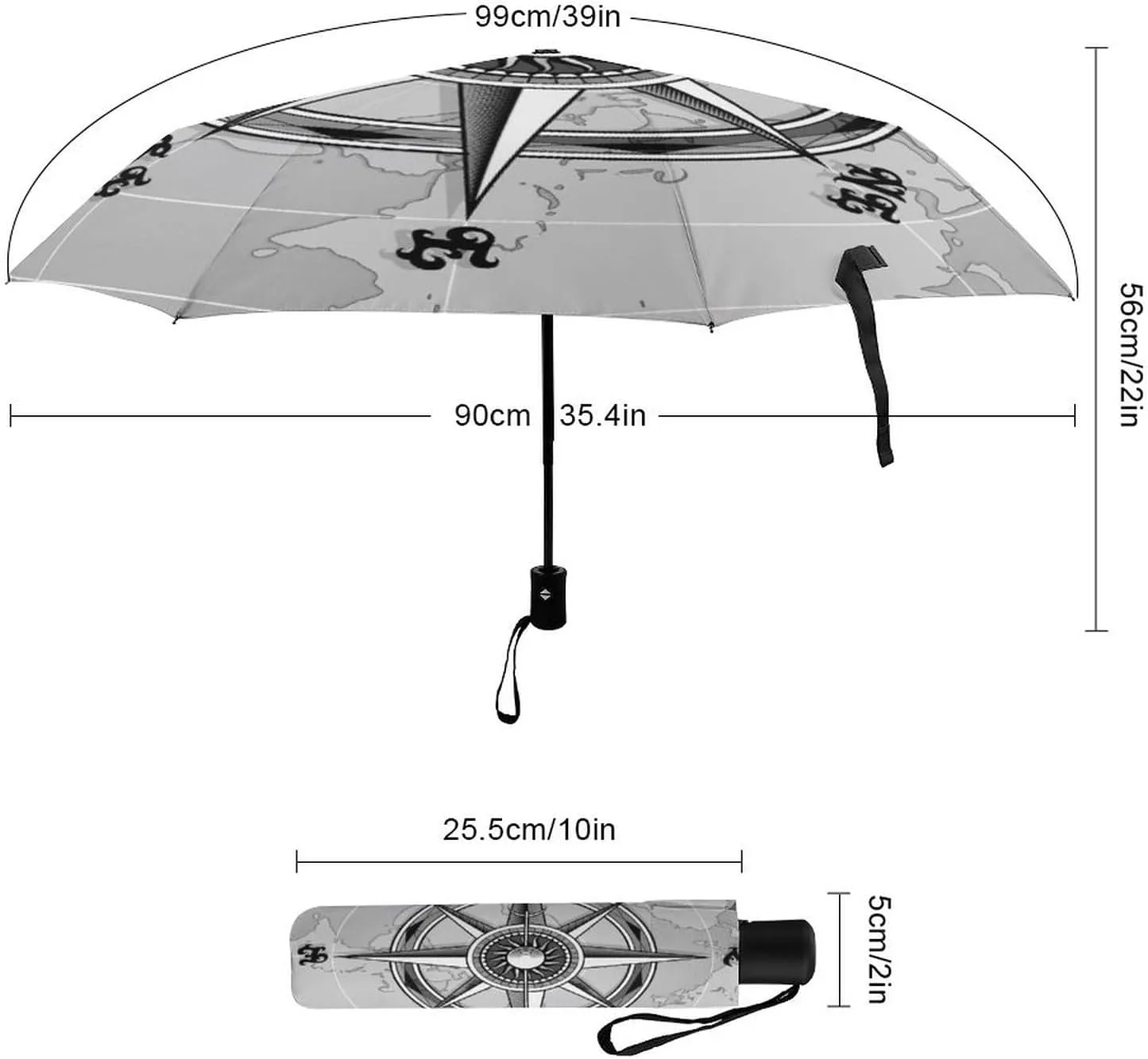 Donnapink Auto Open/Close Folding Umbrella, Automatic UV Sun Parasol UV Protection, Strong Travel Rain Umbrella