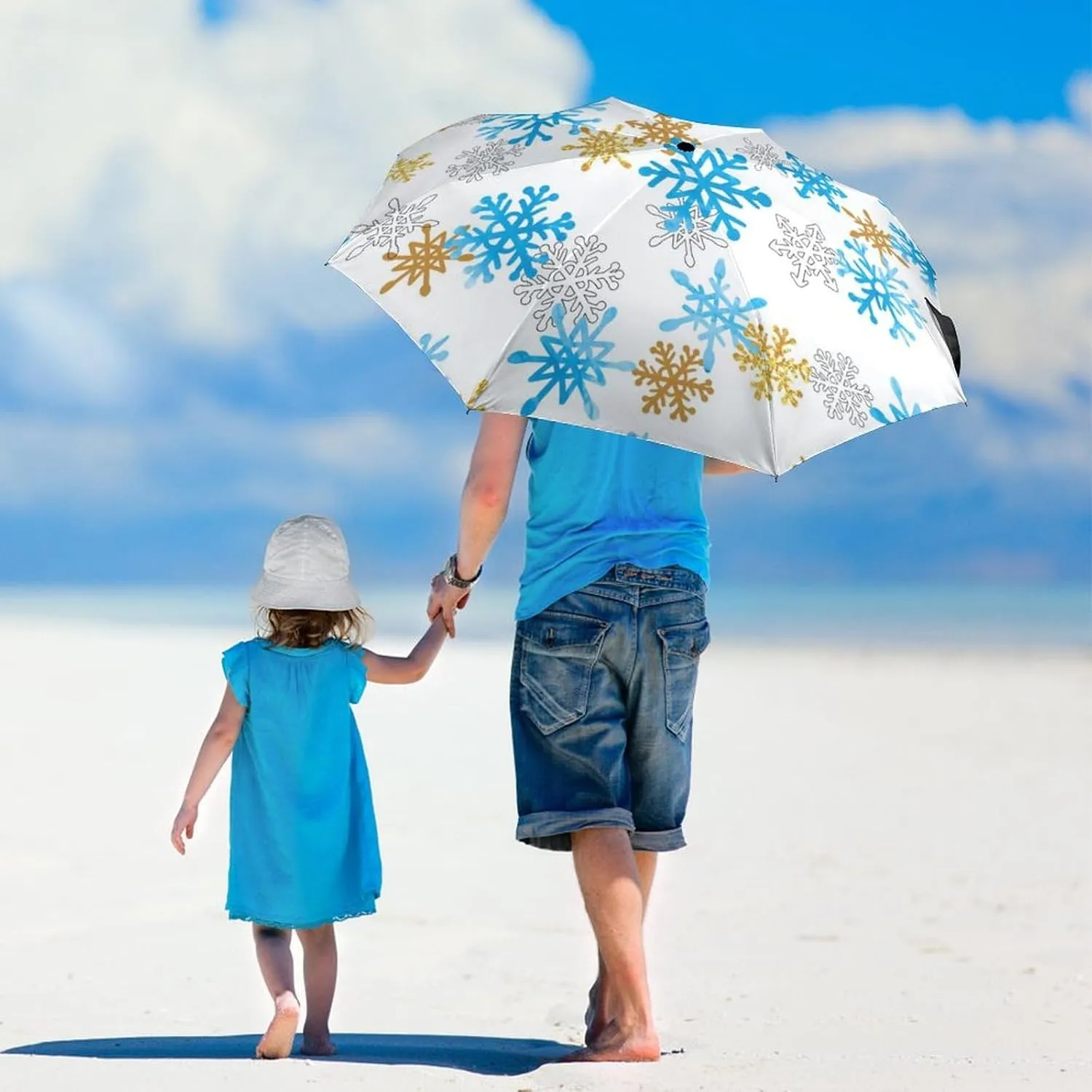 Donnapink Manual Folding Umbrella, Manual UV Sun Parasol UV Protection, Strong Travel Rain Umbrella