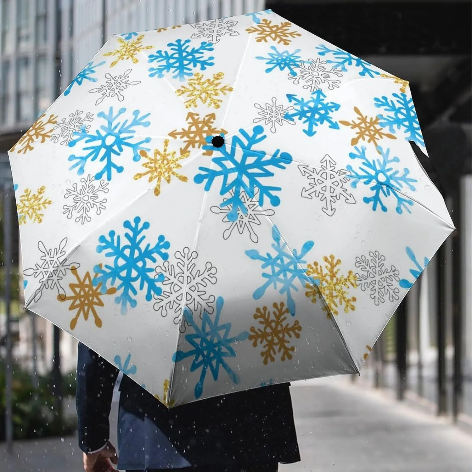 Donnapink Manual Folding Umbrella, Manual UV Sun Parasol UV Protection, Strong Travel Rain Umbrella