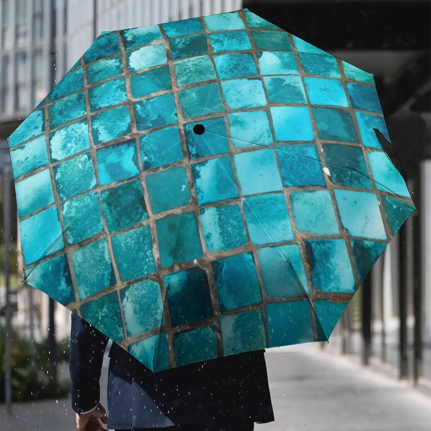 Donnapink Manual Folding Umbrella, Manual UV Sun Parasol UV Protection, Strong Travel Rain Umbrella