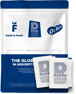 Dry & Dry 5 Gram [240 Packets] Silica Gel Packets, Desiccants - Rechargeable Fabric Silica Gel Packs, Silica Gel, Silica Packets, Desiccant Packs for Storage