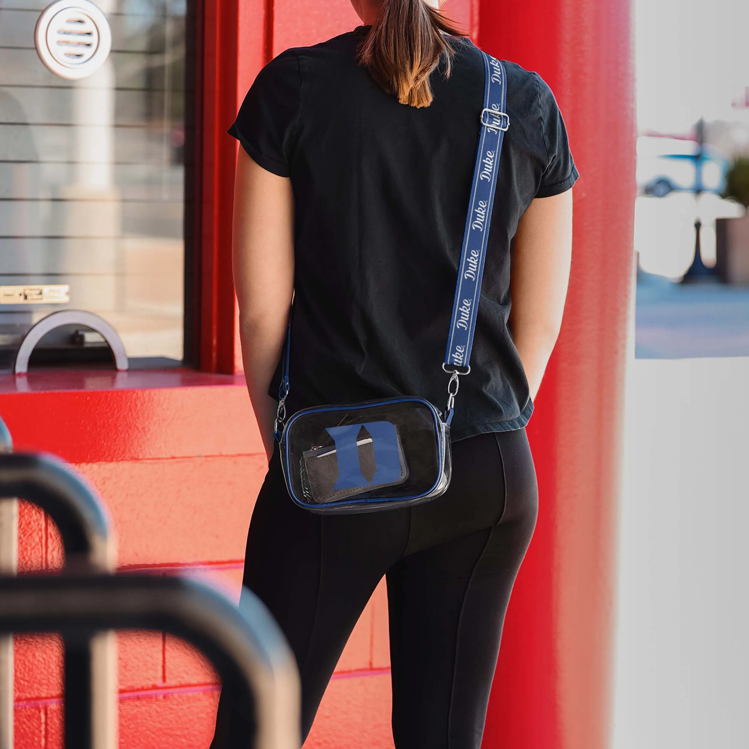 Duke Blue Devils Team Stripe Clear Crossbody Bag