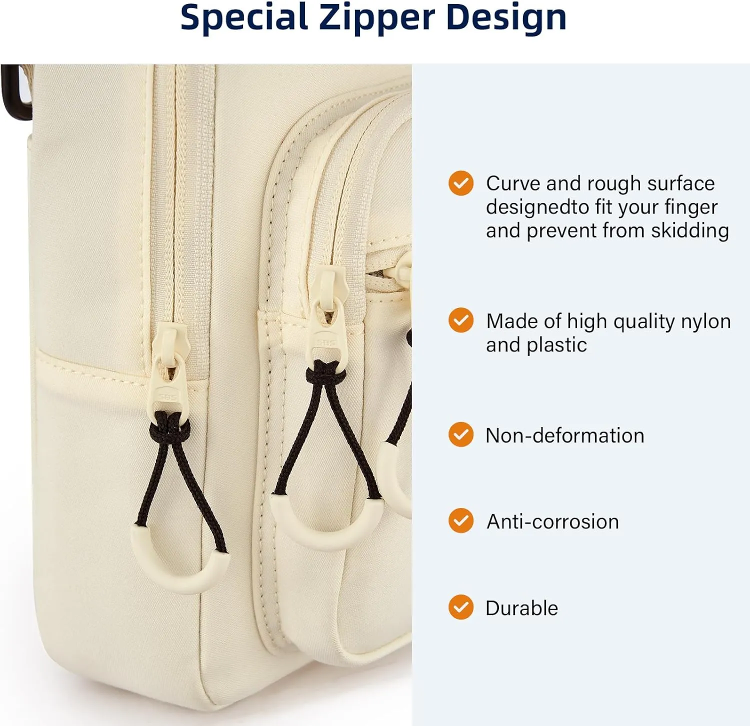 Durable Crossbody Bag for Men and Women Adjustable Shoulder Sling Bag with Multiple Zipper Pockets Unisex Daypack