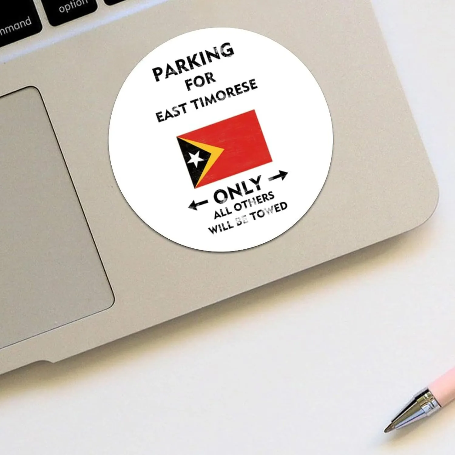East Timor Flag Labels Stickers,Parking for East Timorese Only All Others Will Be Towed Sticker for Laptop Envelope Seals Jar Water Bottles Goodie Bags Decoration Wedding Xmas Holiday Gifts 3"