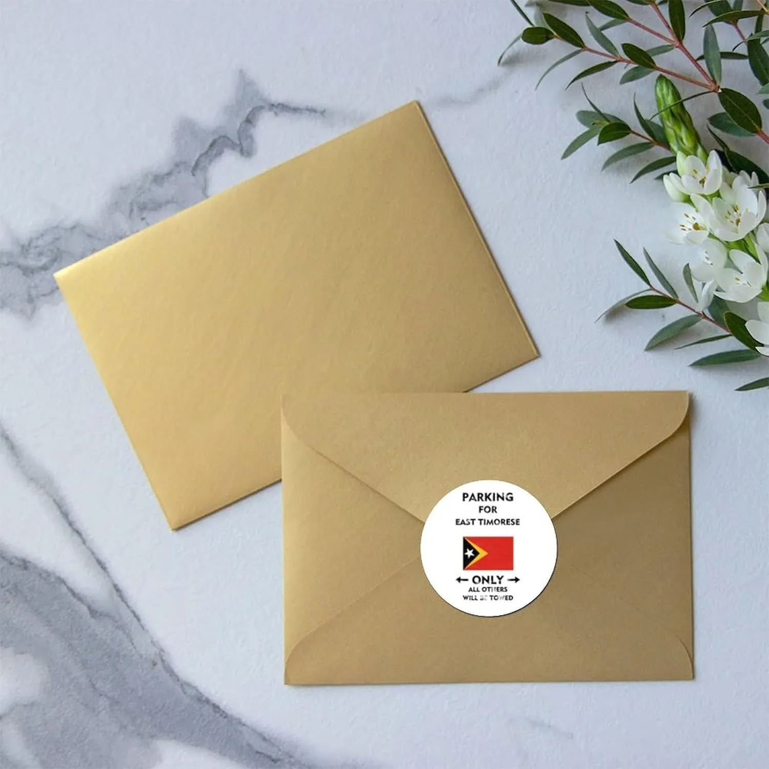East Timor Flag Labels Stickers,Parking for East Timorese Only All Others Will Be Towed Sticker for Laptop Envelope Seals Jar Water Bottles Goodie Bags Decoration Wedding Xmas Holiday Gifts 3"