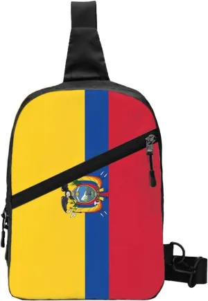 Ecuador Ecuadorian Flag Packable Crossbody Bag Portable Sling Bags Foldable Travel Daypack Reusable Sports Shoulder Backpack Diagonally Chest Bag for Workout