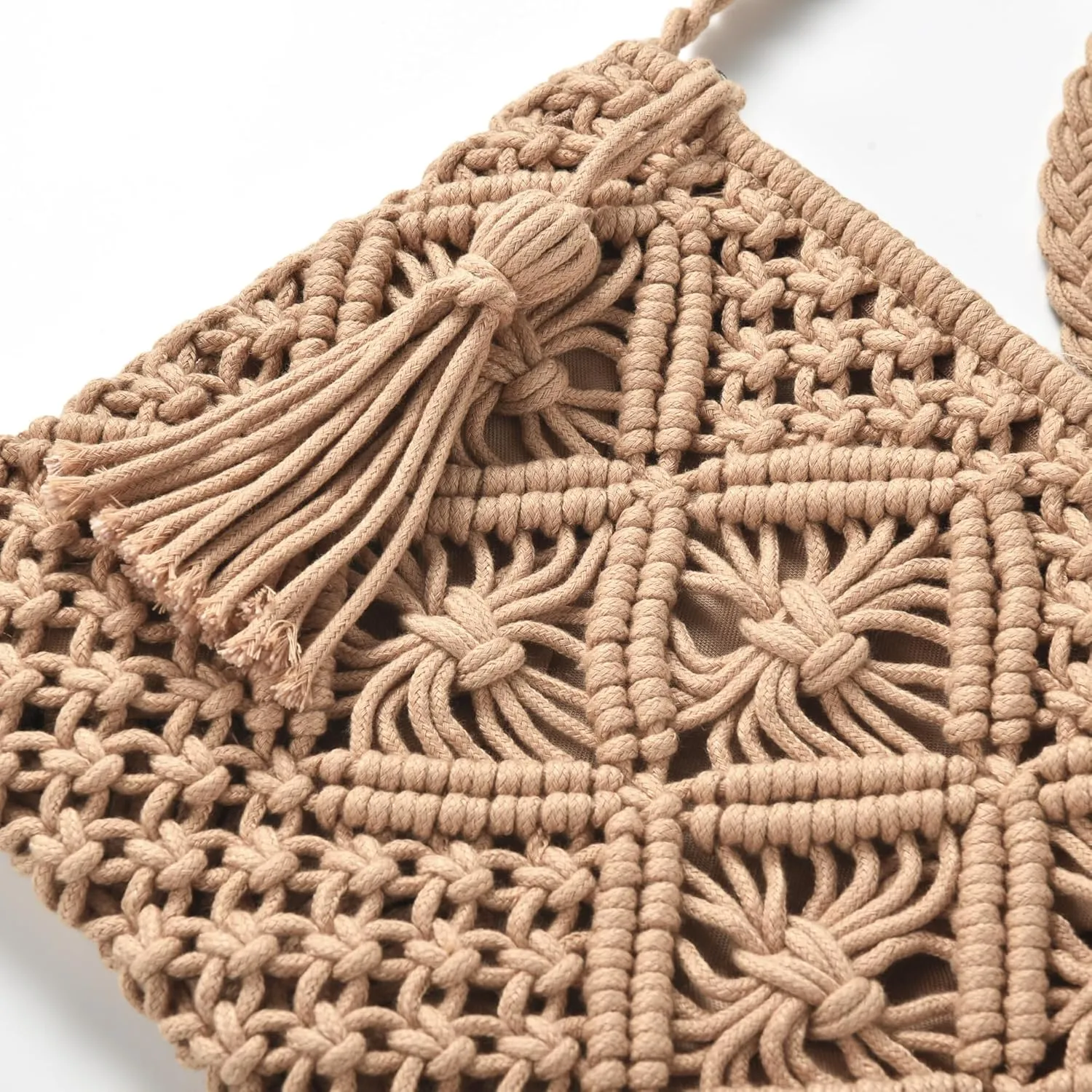 Eiyye Boho Crocheted Purses: Summer Beach Crossbody and Boho Shoulder Bags with Tassel