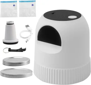 Electric Mason Jar Vacuum Sealer Kit Auto Stop Portable Vacuum Sealer for Wide Regular Mouth Mason Jar Rechargeable Vacuum Bag Canning Jar Lid Sealer