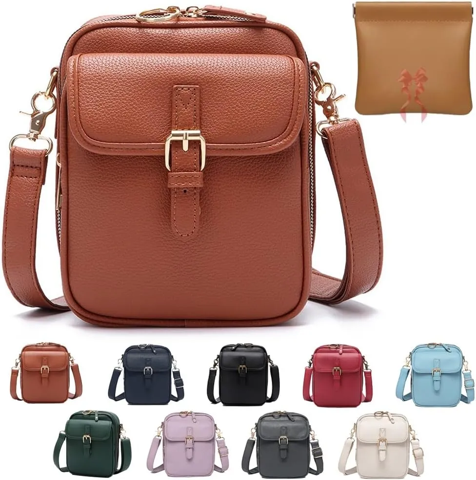 ELEGY Forcipower Crossbody Bag, Collaborate Crossbody Leather Bag with Card Slots, Double Layered Large Capacity Bags