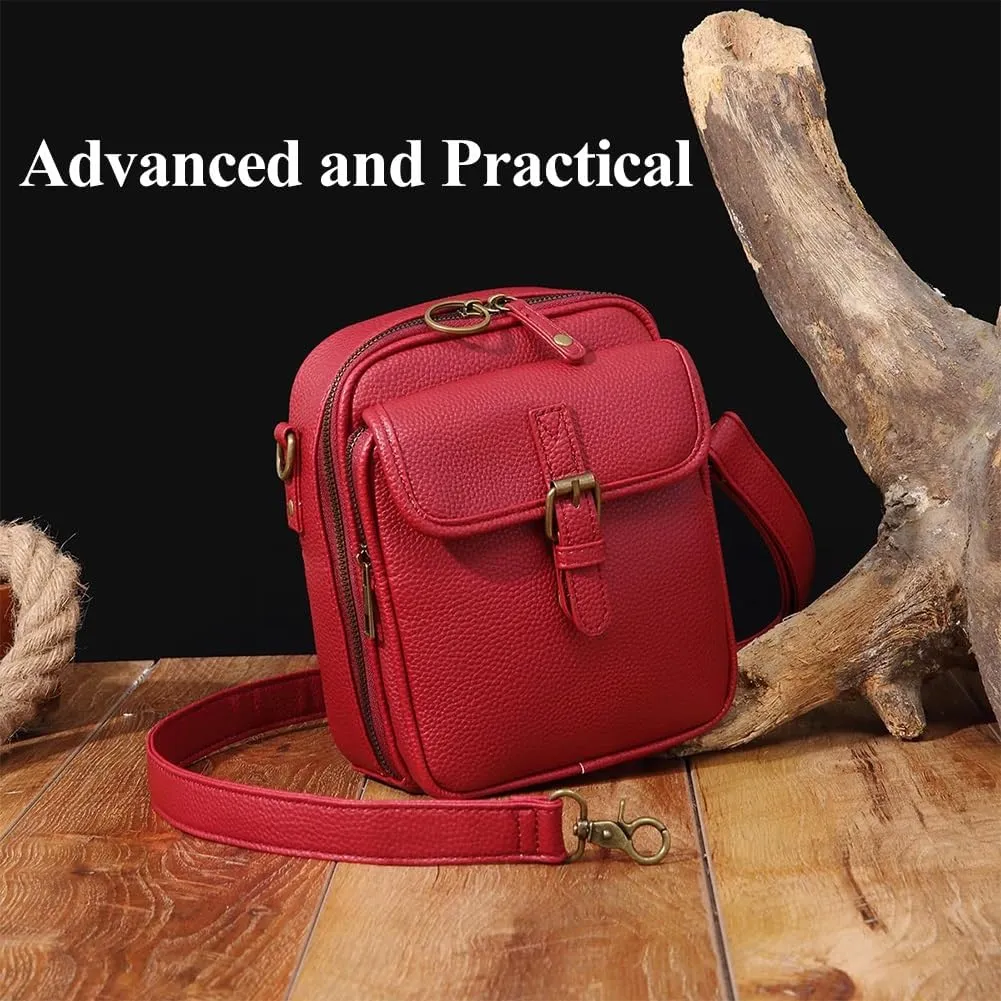 ELEGY Forcipower Crossbody Bag, Collaborate Crossbody Leather Bag with Card Slots, Double Layered Large Capacity Bags