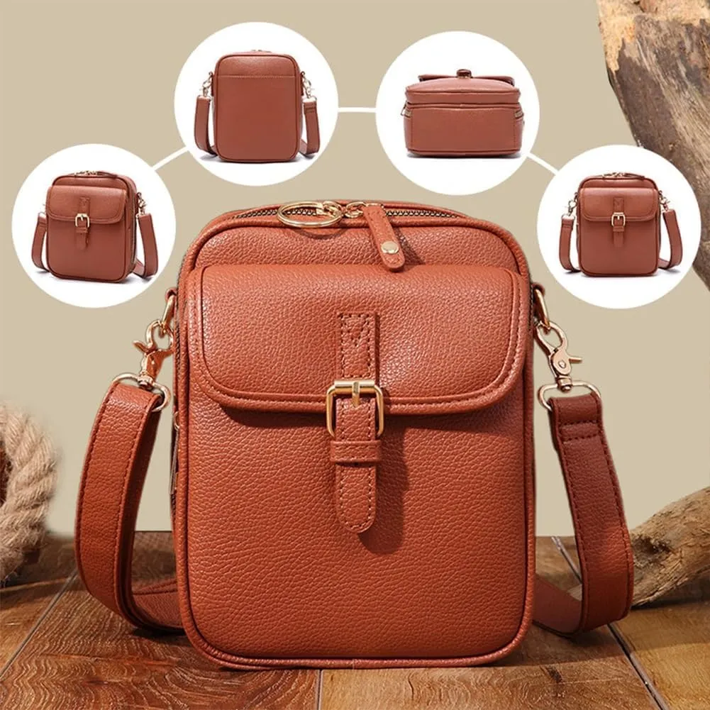 ELEGY Forcipower Crossbody Bag, Collaborate Crossbody Leather Bag with Card Slots, Double Layered Large Capacity Bags