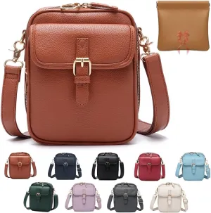 ELEGY Forcipower Crossbody Bag, Collaborate Crossbody Leather Bag with Card Slots, Double Layered Large Capacity Bags