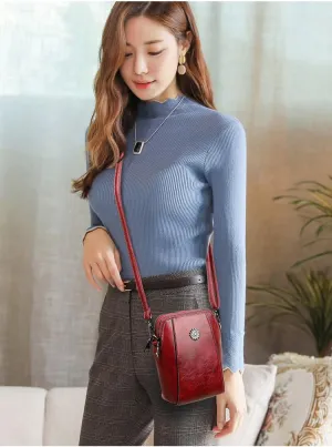 Elmyse Crossbody Bag Leather,Elmsye Crossbody Cellphone Purse,Elmyse Bag,Happy Wind Retro All-Match Vertical Cellphone Bag (Green)