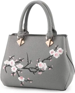 Embroidery Women Top Handle Satchel Handbags Shoulder Bag Tote Purse Messenger Bags Crossbody Bag Pink