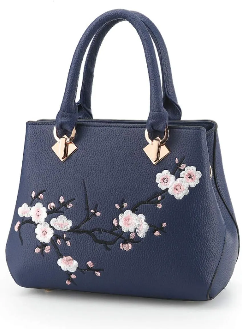 Embroidery Women Top Handle Satchel Handbags Shoulder Bag Tote Purse Messenger Bags Crossbody Bag Pink