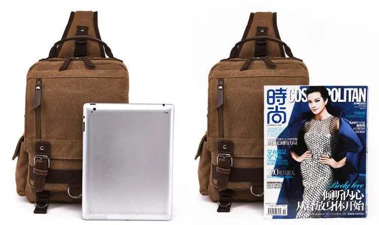 Exquisite Outdoor Canvas Crossbody Bag Travel Shoulder Bag- Coffee